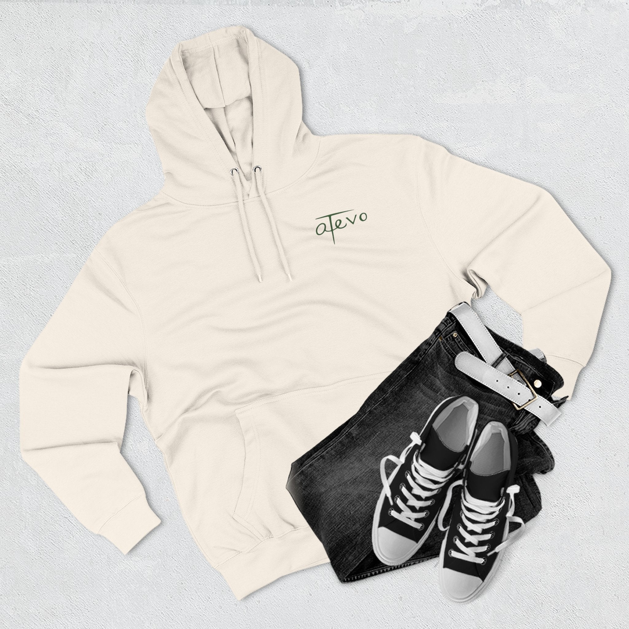 Three-Panel Fleece Hoodie - Skyscraper Black Lines