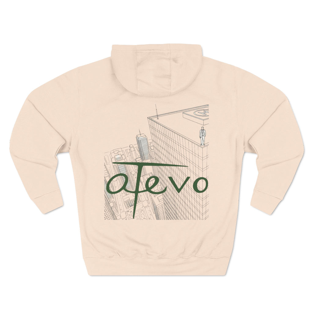 Three-Panel Fleece Hoodie - Skyscraper Black Lines